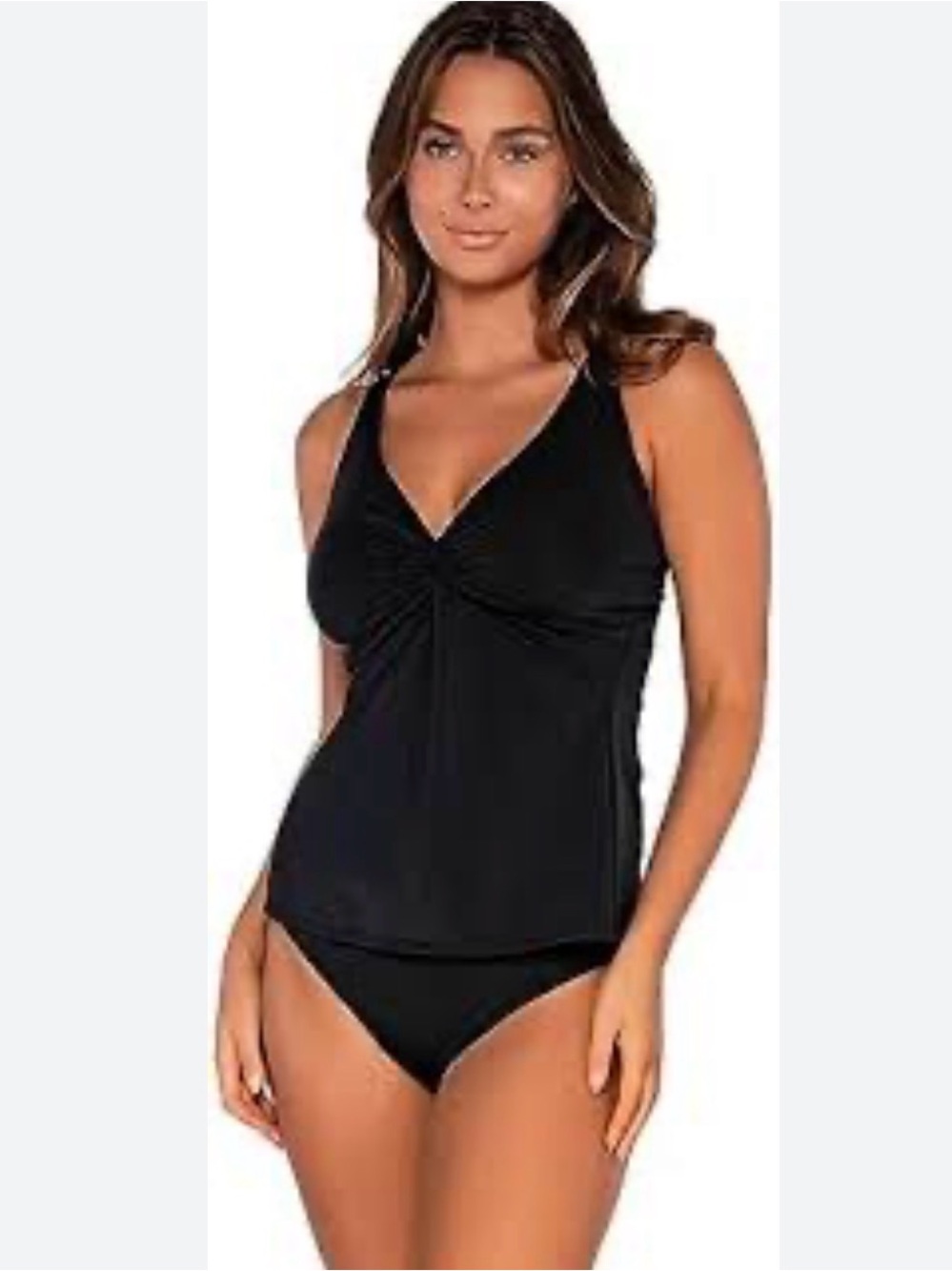 Miraclesuit Black Tankini Top with White Trim
